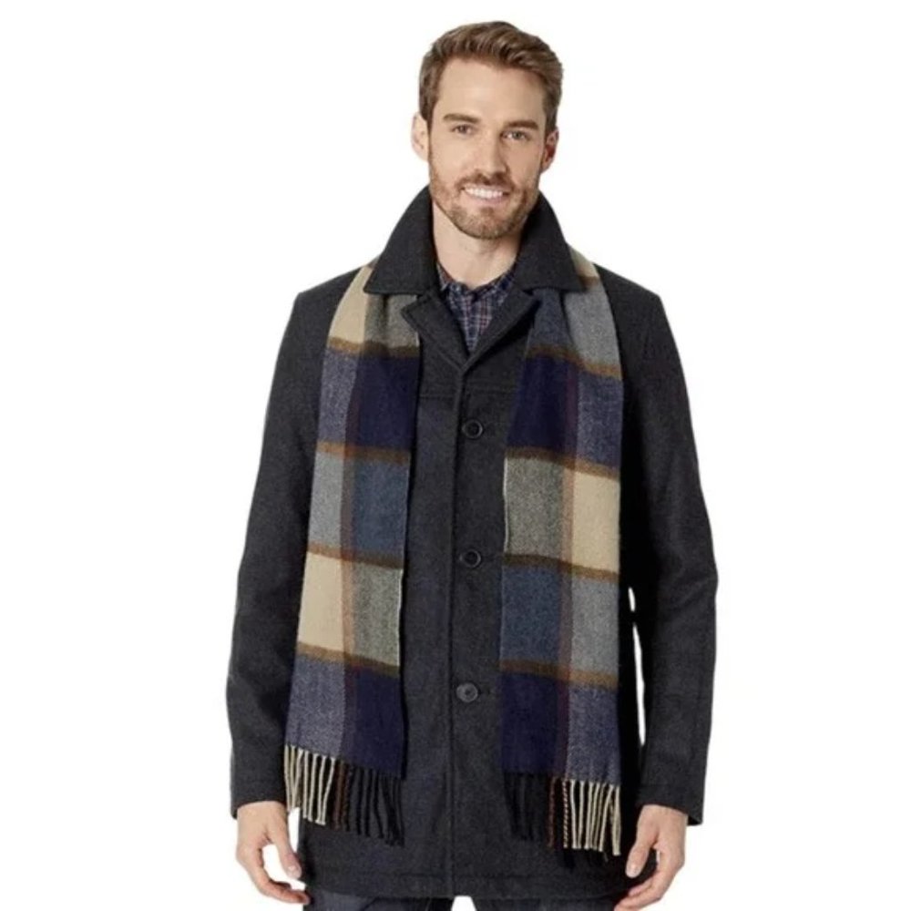 Tommy Hilfiger Melton Wool Walking Coat and Scarf set Navy (NWT)